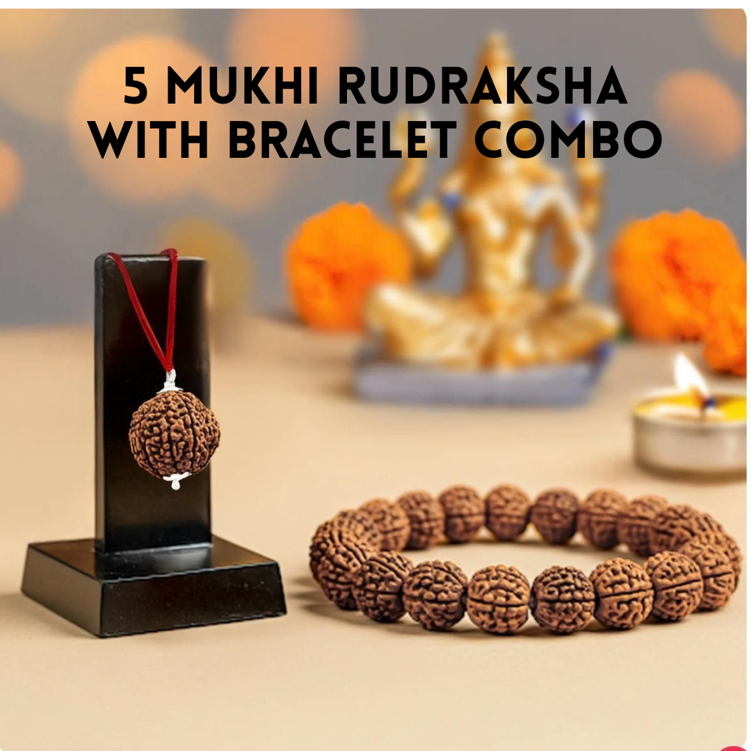 5 Mukhi Rudraksha Mala with Bracelet