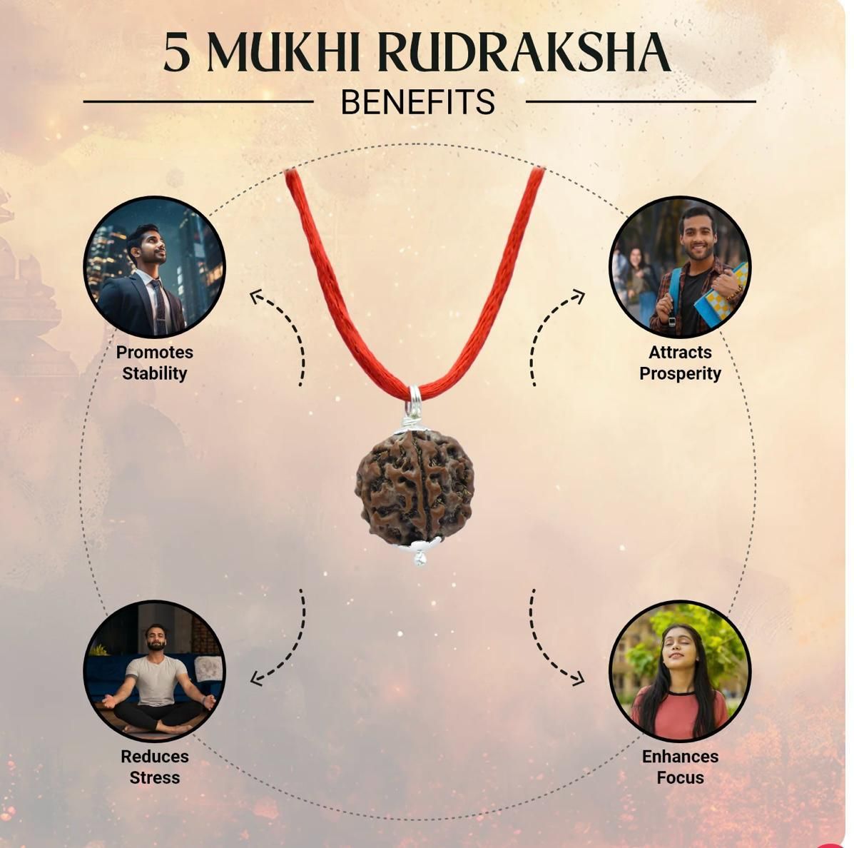 5 Mukhi Rudraksha Mala with Bracelet